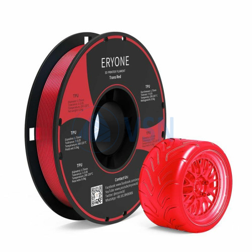 Купить ERYONE TPU 1.75мм 0.5кг Красный прозрачный (Clear Red) пластик для 3D принтера