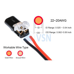 Соединительная съёмная клемма 2pin для проводов 22-20AWG (Набор из 2шт.)
