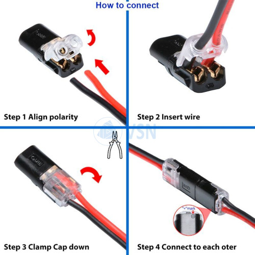 Купить Соединительная съёмная клемма 2pin для проводов 22-20AWG (Набор из 2шт.)